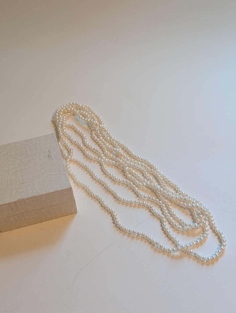 Elegant 100 Inch Cultured White Pearl Beaded Necklace - Classic Women’s Jewelry